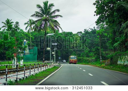 Kerala State Transport Corporation Bus At Vagamon Road