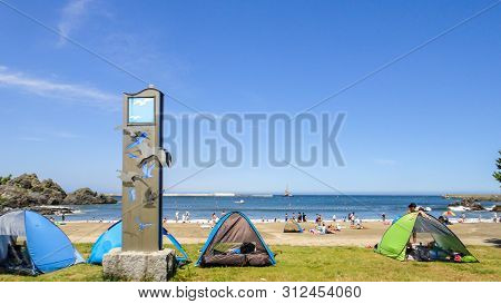Kabushima Beach Park, Near By The Kabushima Island. The Island Is Noted As A Nesting Ground For Blac