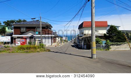 Aomori, Japan. Aug 08, 2016 : Tanesashi Kaigan Coast Station. A Railway Station On The Hachinohe Lin