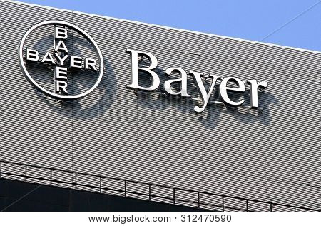 Bucharest, Romania -  October 17, 2018: A Logo Of Bayer Ag, German Pharmaceutical And Life Sciences 