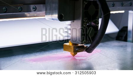 Automatic Three Dimensional 3d Printer Machine Printing Plastic Model At Modern Technology Exhibitio