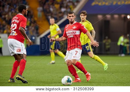 Rostov-on-don, Russia - July 20, 2019: Ayaz Guliev Of Fc Spartak Moscow In Action During The Russian