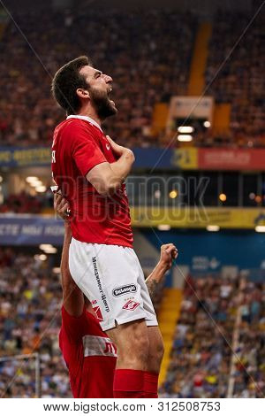 Rostov-on-don, Russia - July 20, 2019: Georgiy Dzhikiya Of Fc Spartak Moscow Celebrates His Goal Dur