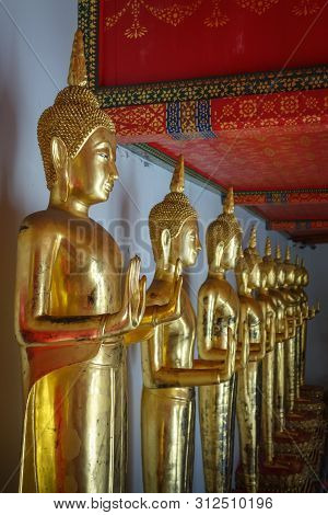 Buddha Statues In Wat Pho Buddhist Temple, Bangkok, Thailand