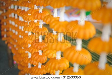 Flower Candle For Making Worship Merit To Buddha