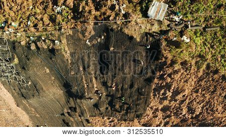 Protection Of Road From Mountain Slough, Rockfall With Metal Accumulative Restraining Net Fences. Wo