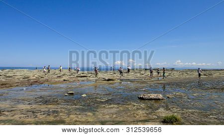 Aomori, Japan - Aug 11, 2016 : Senjojiki Rock Seaside, A Thousand Tatami Mats. Aomori Prefecture, Ja