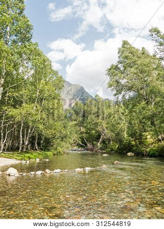 Small Stream In The Pla De Boavi; In The Province Of Lleida, In The Catalan Pyrenees. Catalonia, Spa