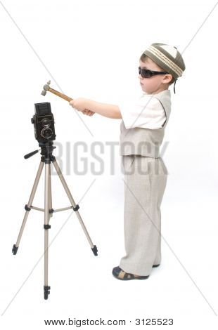 Young Photographer At Work