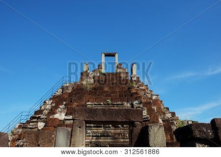 Architectural Monuments Of Ancient Civilizations. Steps Leading To Heaven. Heritage Of Khmer Civiliz