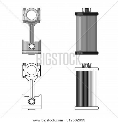Vector Design Of Auto And Part Sign. Set Of Auto And Car Vector Icon For Stock.