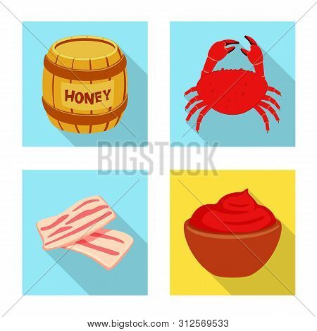 Vector Design Of Taste And Product Symbol. Set Of Taste And Cooking Vector Icon For Stock.
