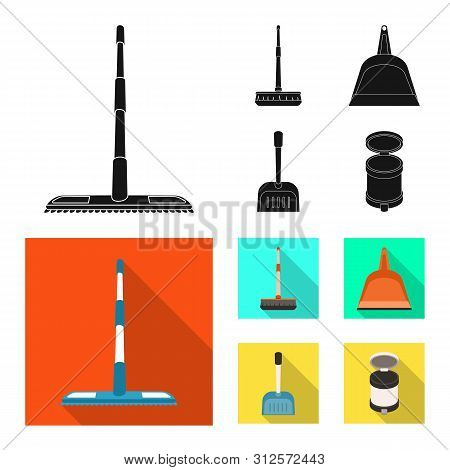 Vector Illustration Of Cleanup And Household Logo. Set Of Cleanup And Washing Vector Icon For Stock.