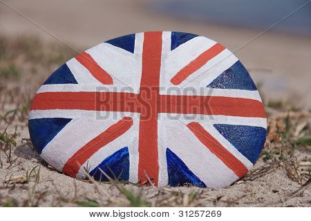 England flag painted on a stone