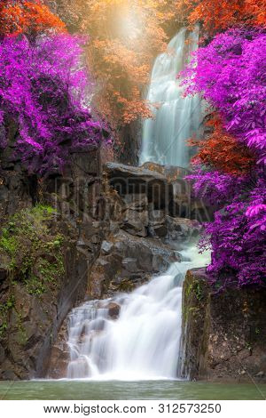Autumn Tropical Waterfall in National Park Chathaburi  Thailand 
