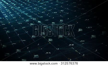 Big Data Visualization Concept. Machine Learning Algorithms. Analysis Of Information. Technology Dat