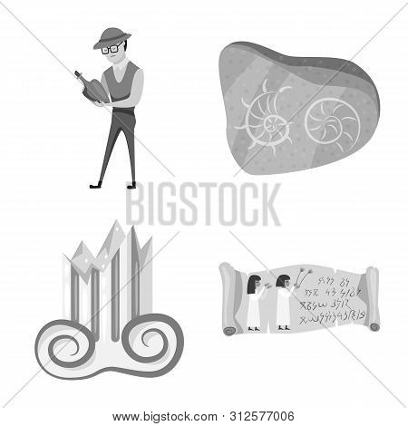 Isolated Object Of Story And Discovery Sign. Collection Of Story And Items Stock Symbol For Web.
