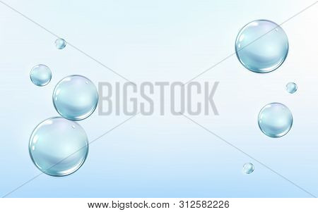 Water Bubbles Shining Background . Nature.aqua.elegant And Stylish Background. Shining Blue Substanc