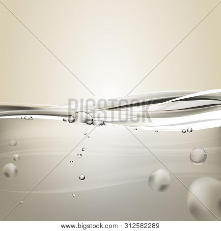 Water Wave Transparent Surface With Bubbles Of Air