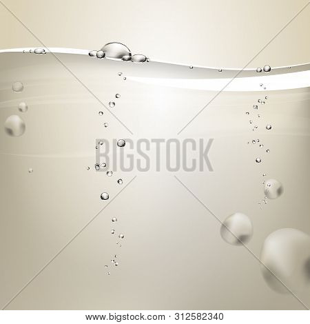 Water Wave Transparent Surface With Bubbles Of Air