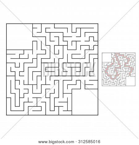 Abstract Square Maze. Game For Kids. Puzzle For Children. One Entrance, One Exit. Labyrinth Conundru