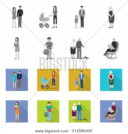 Vector Design Of Character And Avatar Icon. Collection Of Character And Portrait Stock Vector Illust