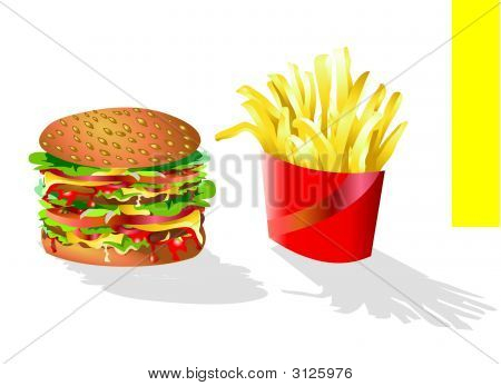 Hamburger i frytki