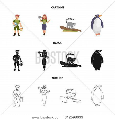 Vector Illustration Of Nature And Fun Sign. Set Of Nature And Entertainment Vector Icon For Stock.