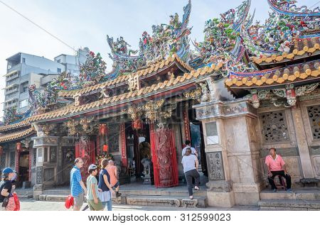 Yunlin, Taiwan - July 13th, 2019: famous and antique building of Beigang Chaotian Temple, Yunlin, Taiwan, Asia