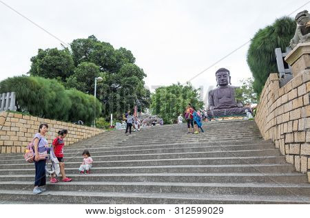 Changhua, Taiwan - July 13th, 2019: Changhua Great Buddha Statue of Bagua Mountain, Changhua city, Taiwan, Asia