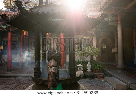 Yunlin, Taiwan - July 13th, 2019: famous and antique building of Beigang Chaotian Temple, Yunlin, Taiwan, Asia