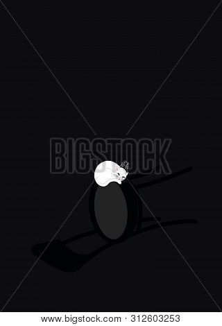 Illustration Of A Cat Sleeping On A Chair With A Rown On Its Head