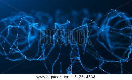 Geometric Shape For Design. Sound Wave. The Torus Consisting Of Points. 3D Rendering. Data Array Vis