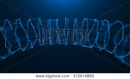 Geometric Shape For Design. Sound Wave. The Torus Consisting Of Points. 3D Rendering. Data Array Vis