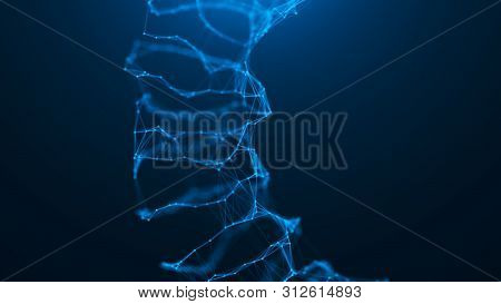 Geometric Shape For Design. Sound Wave. The Torus Consisting Of Points. 3D Rendering. Data Array Vis