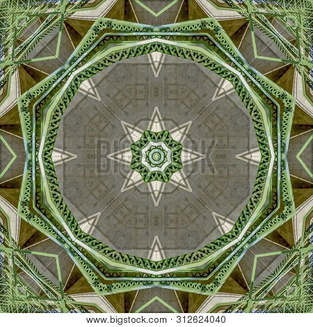 Circular Design With Copy Space And Negative Space In The Center Made From Green Bridge In Californi