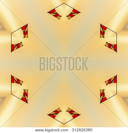 Flags In The Shape Of A Six Sided Shape Design Made With Photo From San Deigo Flag