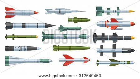 Military Missilery Army Rocket Isolated Vector Illustration On Background