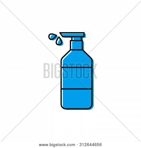 Dispenser Pump Bottle Vector Icon Isolated On White Background