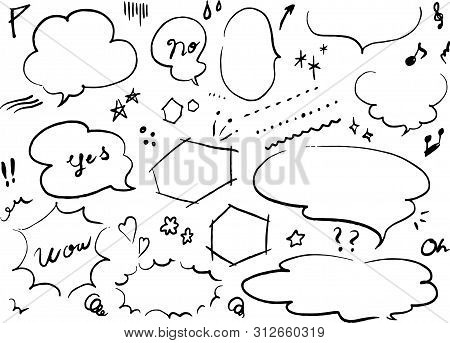 Markup Balloon Icon Set Monochrome Drawing Funny