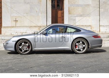 Lucca, Italy - September 16, 2018: This Is Porsche 996 911 Gt3 - Luxury Vehicle Manufactured By The 