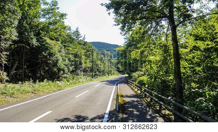 Entrance Road Of Juniko Twelve Lakes Area In The Shirakami-sanchi Mountainous. A Unesco World Herita