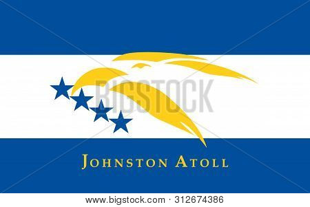 Flag Of Johnston Atol. Vector Illustration. World Flag