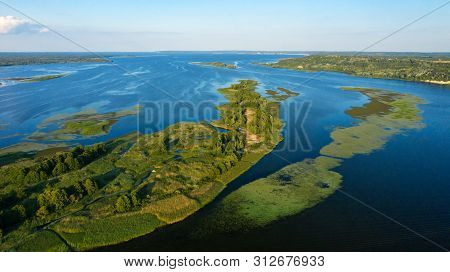 Islands On The Dnieper Ukraine-delineated Dronphoto 2019 Year