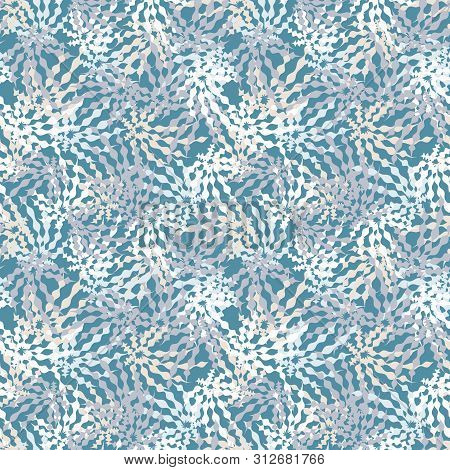 A Seamless Vector Pattern With Abstract Orgainc Shapes In Greyish Colors. Surface Print Design.
