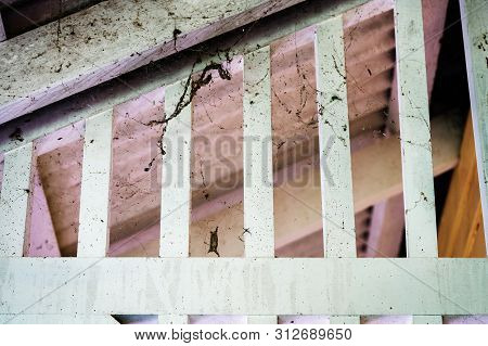 Unacceptable Housekeeping Standard With Spiders And Cobwebs In Ceiling Of Vintage Home From Yesterye