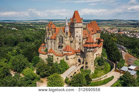 Aerial View Of Kreuzenstein Castle In Austria