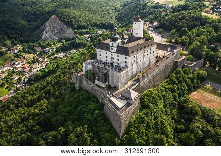 Aerial View Of Forchtenstein Castle In Austria