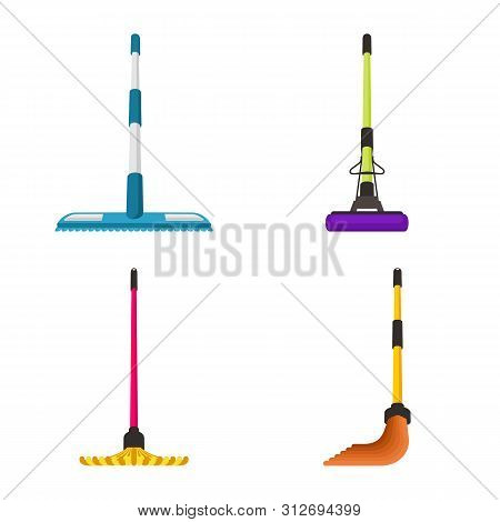 Vector Illustration Of Equipment And Housework Sign. Set Of Equipment And Clean Stock Vector Illustr