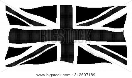 The British Union Flag Or Union Jack In Black And White Half Tone